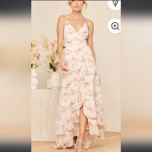 lace up high low maxi dress